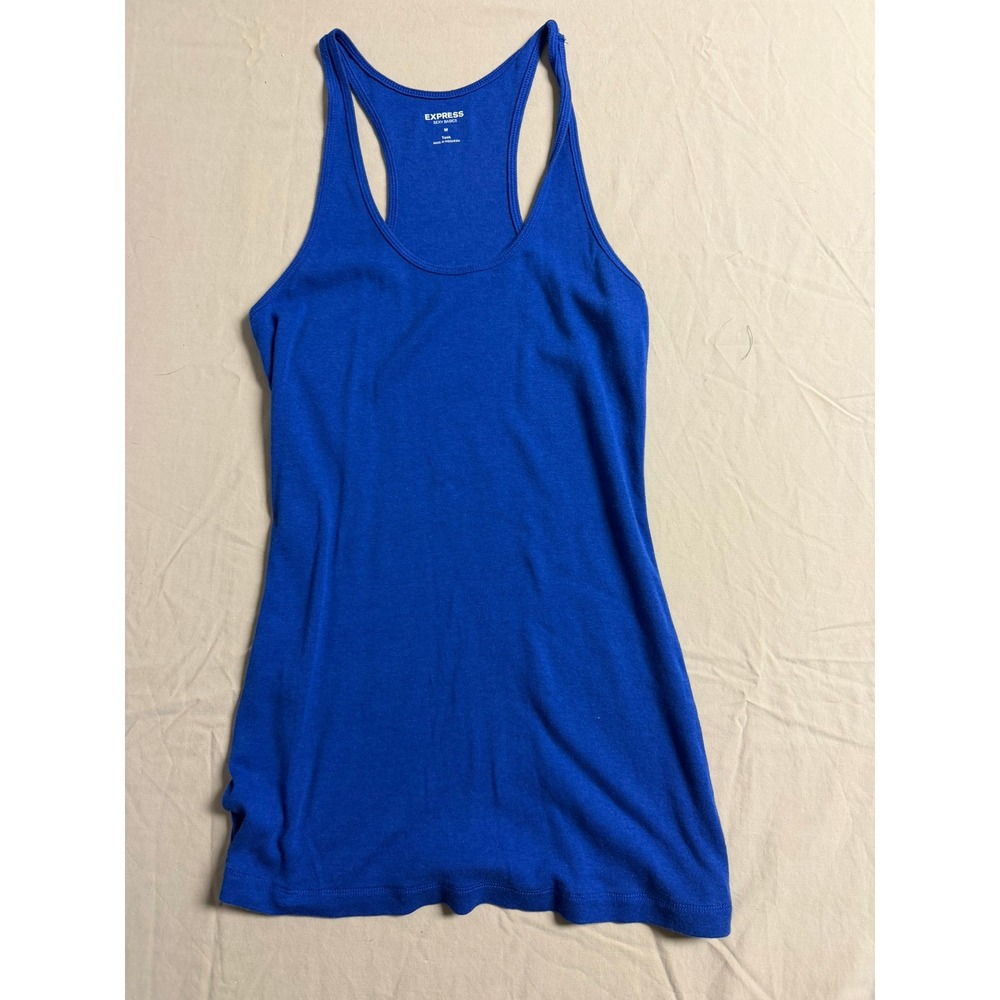 Express Sexy Basics Racerback Tank Top Royal Blue Stretch Scoop Neck Womens M